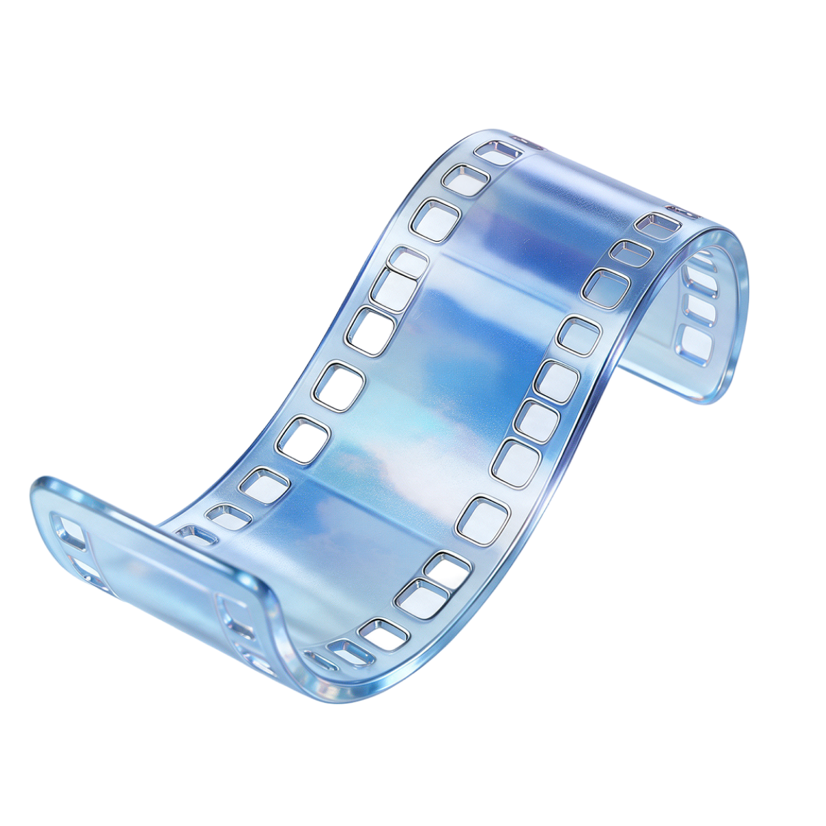 A roll of camera film beside a film canister, rendered as a 3D product shot